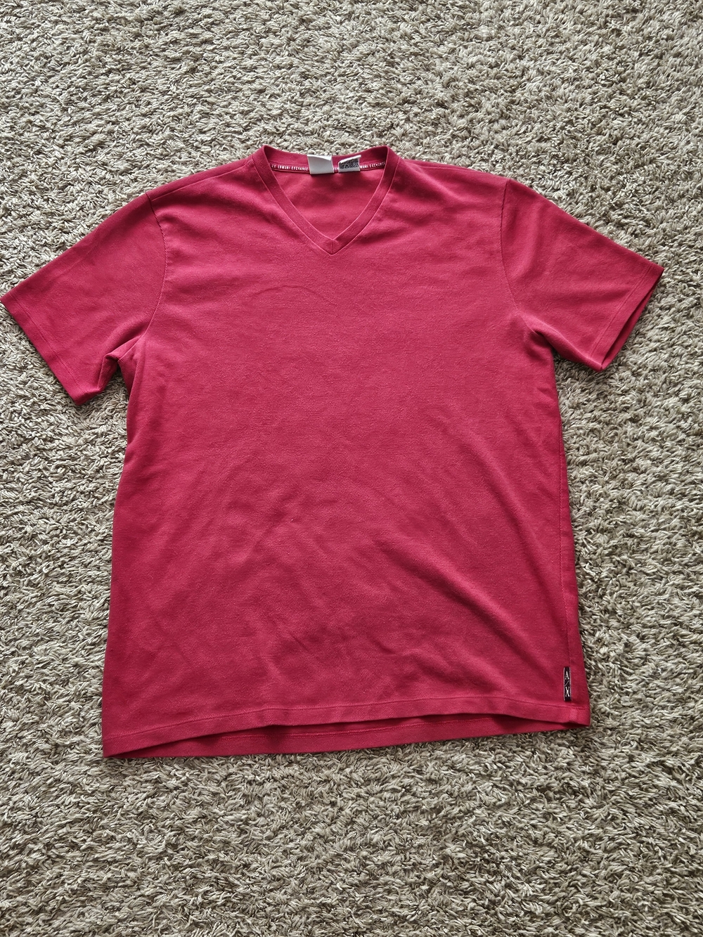 Armani Exchange A/X Men's Size Large Red V Neck Shirt